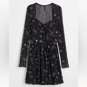 H&M | Glittery Long Sleeved Mesh Dress